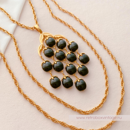 TRIFARI Ожерелье «Водопад: черный в золоте»