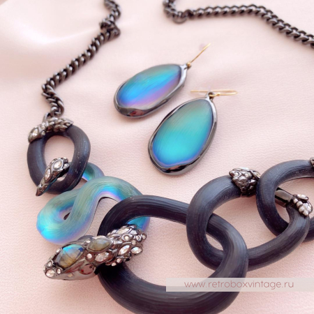 ALEXIS BITTAR Колье «Магическая имперская змея» Коллекция IMPERIAL NOIR