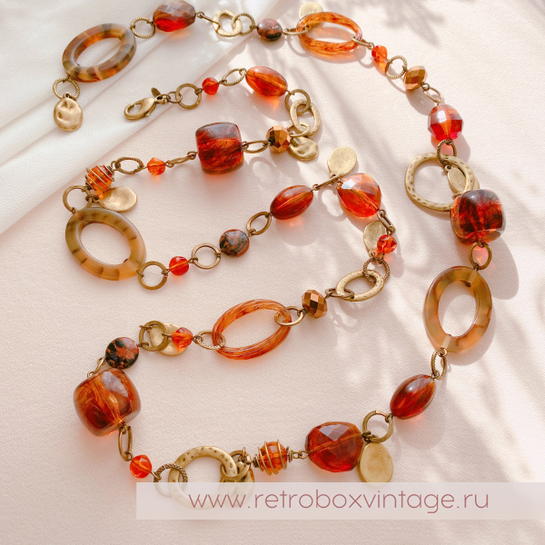 PREMIER DESIGNS Ожерелье "Осенний поцелуй" янтарно-медовое