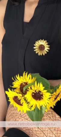 MICHAEL MICHAUD Брошь "Золотой подсолнух" (друза)