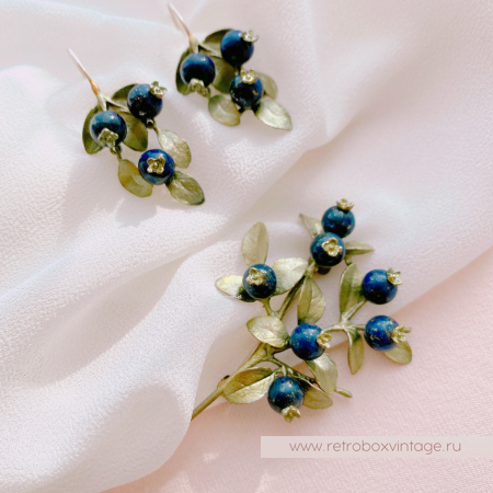 MICHAEL MICHAUD Брошь "Черника" (натуральный лазурит)