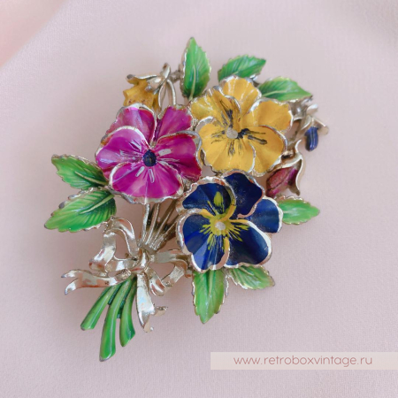 EXQUISITE Брошь «Букет фиалок большой»