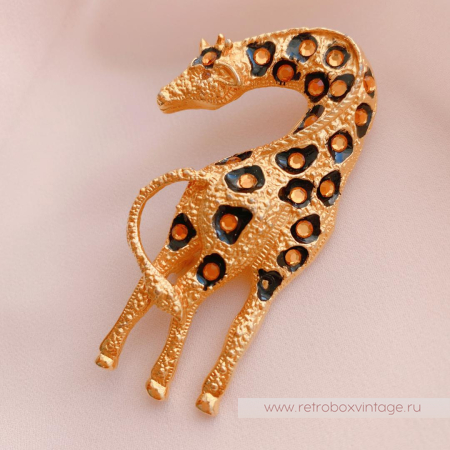 Брошь «Жираф с кристаллами»