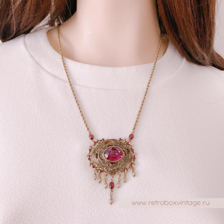 SWEET ROMANCE Ожерелье «Одетта: фиолетовый аметист в бронзе»