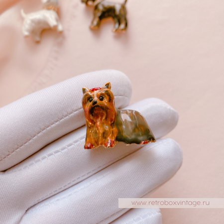 ERWIN PEARL Брошь «Собака йоркширский терьер»