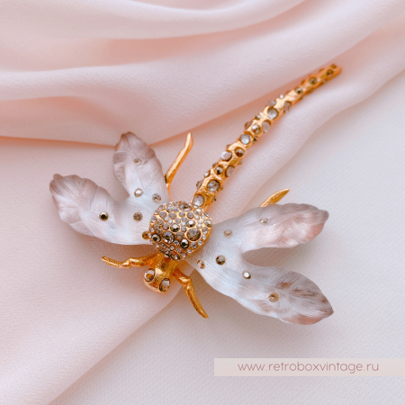 ALEXIS BITTAR Брошь "Бежевая стрекоза"