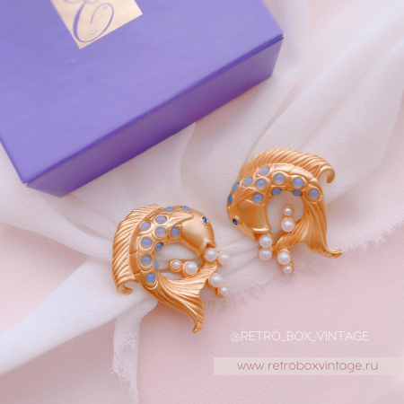 AVON / ELIZABETH TAYLOR Клипсы «Золотые рыбки: коллекция мерцающего моря»