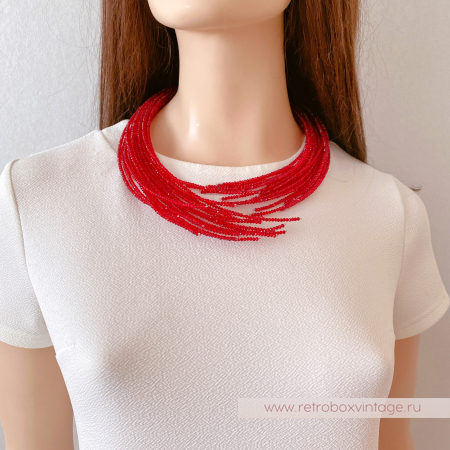 CH.ITALY Колье-трансформер «Брунелла: красный бархат» / лапы, ветви