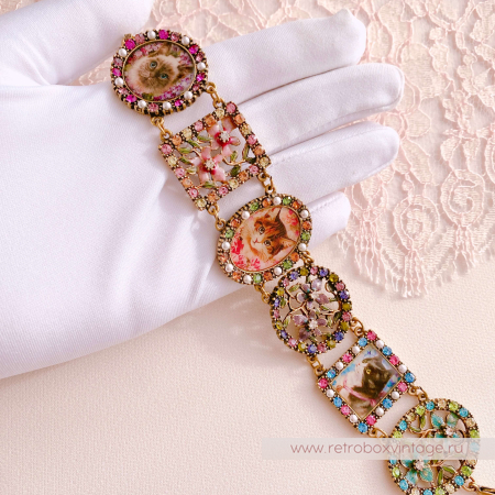 SWEET ROMANCE Браслет "Кошки и цветы"