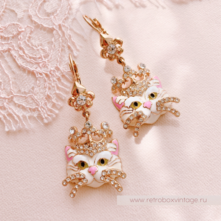 RITZY COUTURE Серьги «Белая королева кошек: золото» RITZY COUTURE Серьги «Белая королева кошек: золото»