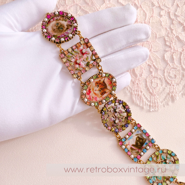 SWEET ROMANCE Браслет "Кошки и цветы"