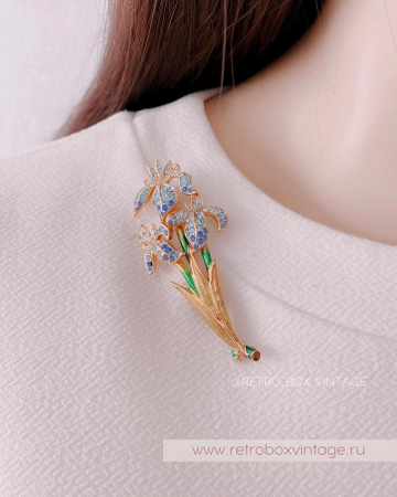 SWAROVSKI Брошь «Букет нежных ирисов»