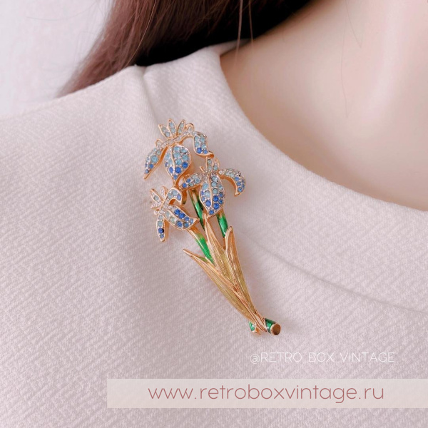 SWAROVSKI Брошь «Букет нежных ирисов»