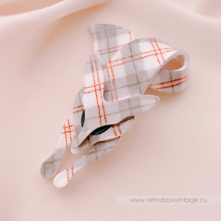 LEA STEIN Брошь «Лиса в клеточку: шотландка»