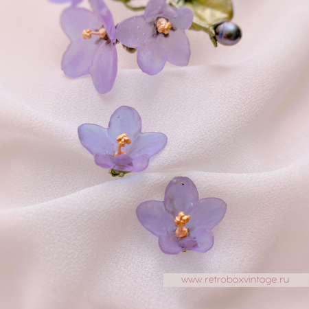 MICHAEL MICHAUD Серьги-пусеты «Нежные фиалки» коллекция African violet