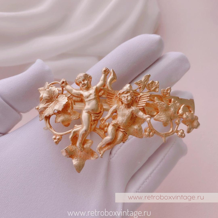 KIRKS FOLLY Заколка-автомат для волос «Два купидона»