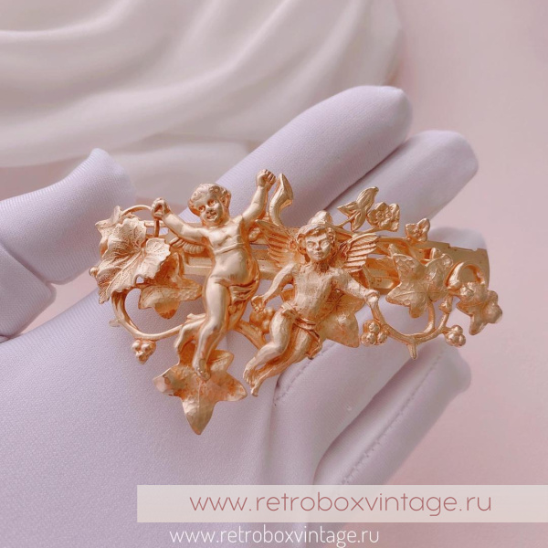 KIRKS FOLLY Заколка-автомат для волос «Два купидона»