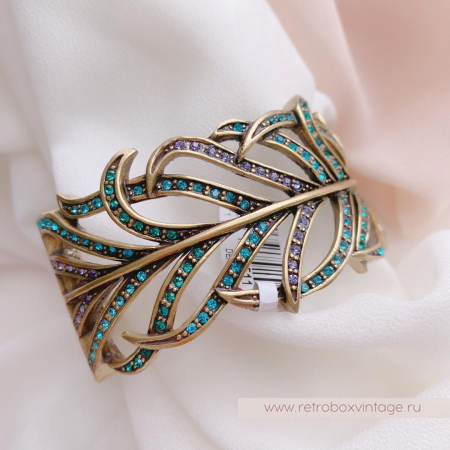 HEIDI DAUS Браслет «Перо синей птицы» павлин размер L