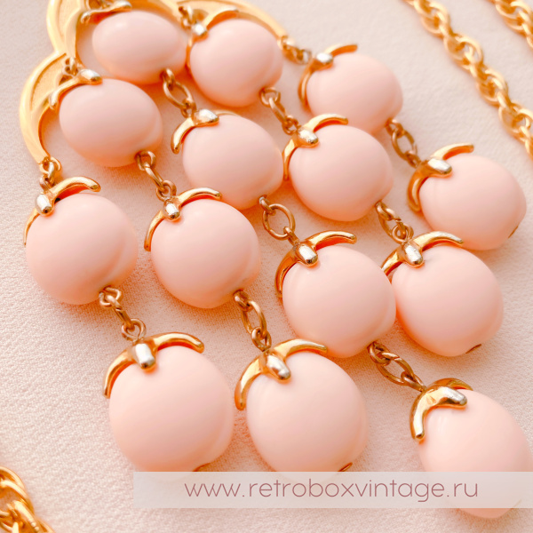 TRIFARI Ожерелье «Водопад: персиковый в золоте»