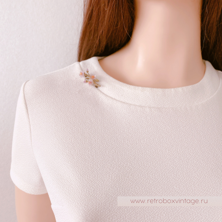 MICHAEL MICHAUD Брошь «Нежная весна: веточка цветущего персика» мини