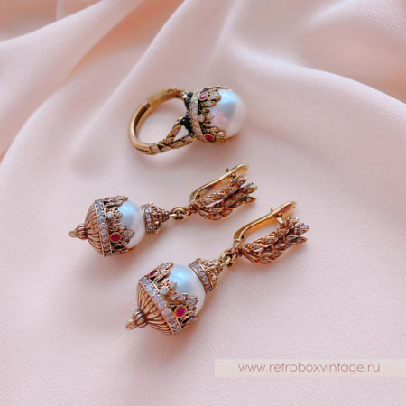 FIORE DI FIRENZE Комплект «Короны с жемчугом» коллекция SOVRANO