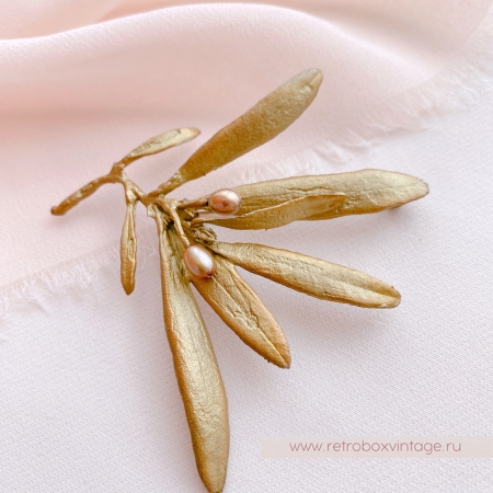 MICHAEL MICHAUD Брошь "Веточка молодой оливы"