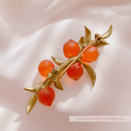 MICHAEL MICHAUD Брошь «Веточка с апельсинами» музейная коллекция