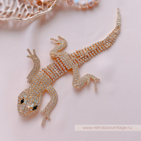 Брошь наплечная «Кристальная ящерка» NO NAME 
