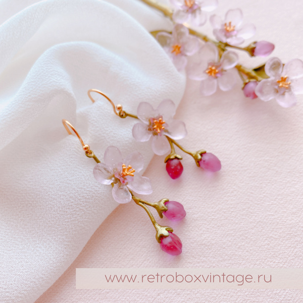 MICHAEL MICHAUD Серьги «Нежная весна: цветок персика»