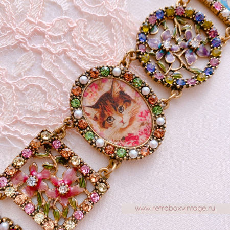 SWEET ROMANCE Браслет "Кошки и цветы"