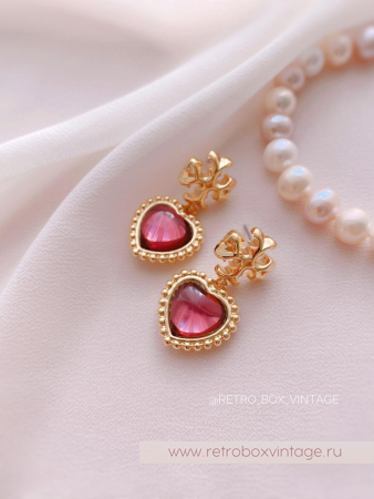 TORY BURCH Серьги «Пурпурное сердце»