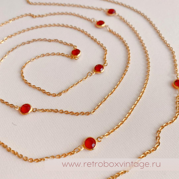 NO NAME Нить с безелями «Алый цвет»