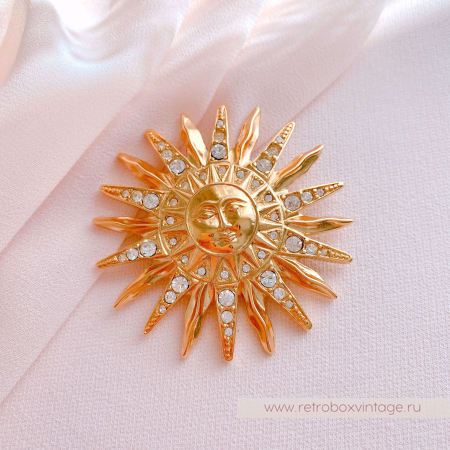 TRIFARI Брошь "Золотое солнце ацтеков"