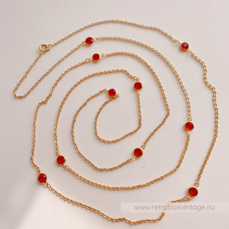 NO NAME Нить с безелями «Алый цвет»