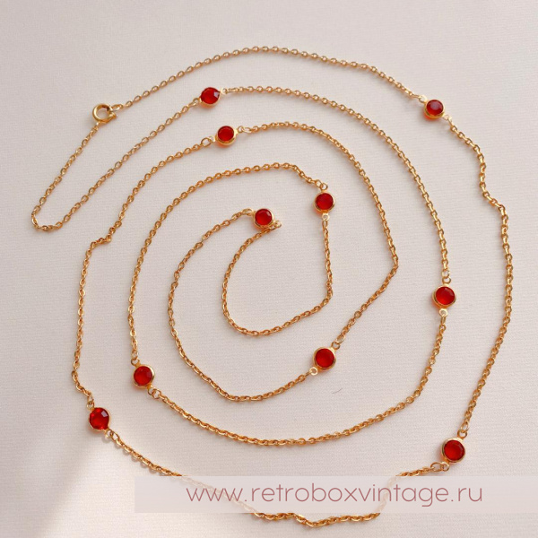 NO NAME Нить с безелями «Алый цвет»