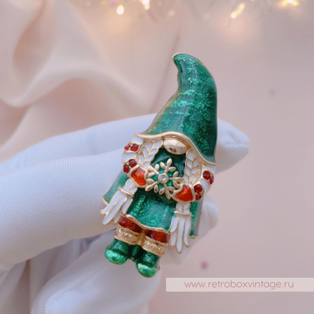 NAPIER Брошь и серьги «Зеленые гномы»