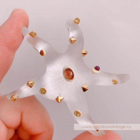 ALEXIS BITTAR Брошь «Морская звезда: белая»