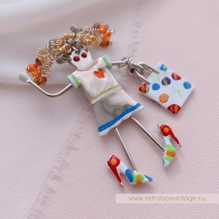 CARRETTE BY GANZ Брошь «Кудряшка модница»