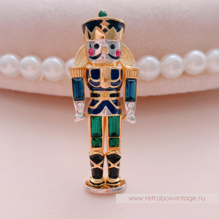 MONET Брошь «Синий щелкунчик»