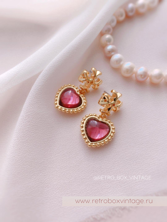 TORY BURCH Серьги «Пурпурное сердце»