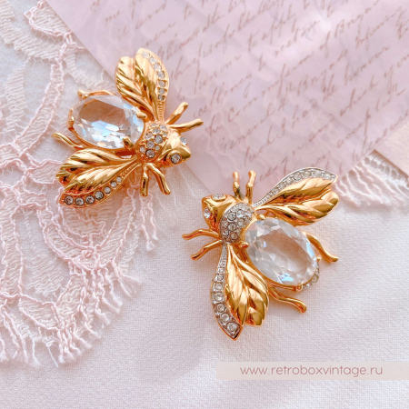 SWAROVSKI Брошь "Пчелка утренней росы"