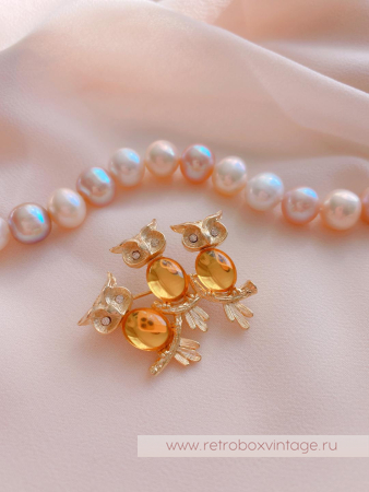 JJ/JONET JEWELRY Брошь «Солнечные совушки»