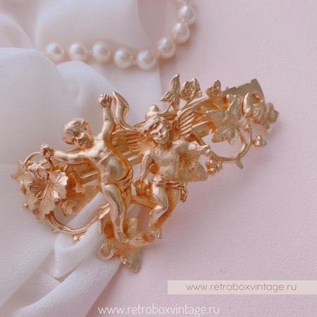 KIRKS FOLLY Заколка-автомат для волос «Два купидона»