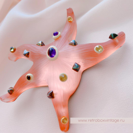 ALEXIS BITTAR Брошь «Морская звезда: коралловая»