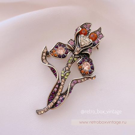 HEIDI DAUS Брошь «Кристальный ирис»