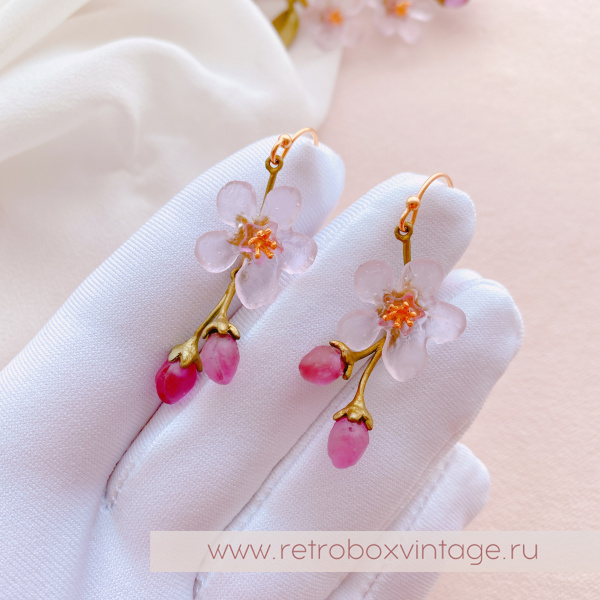 MICHAEL MICHAUD Серьги «Нежная весна: цветок персика»