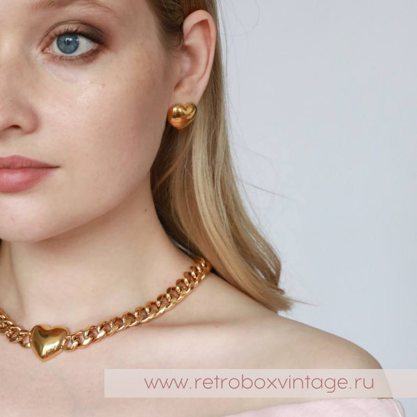 UVELINA Серьги-пусеты "Золотое сердце" UVELINA Серьги-пусеты "Золотое сердце"
