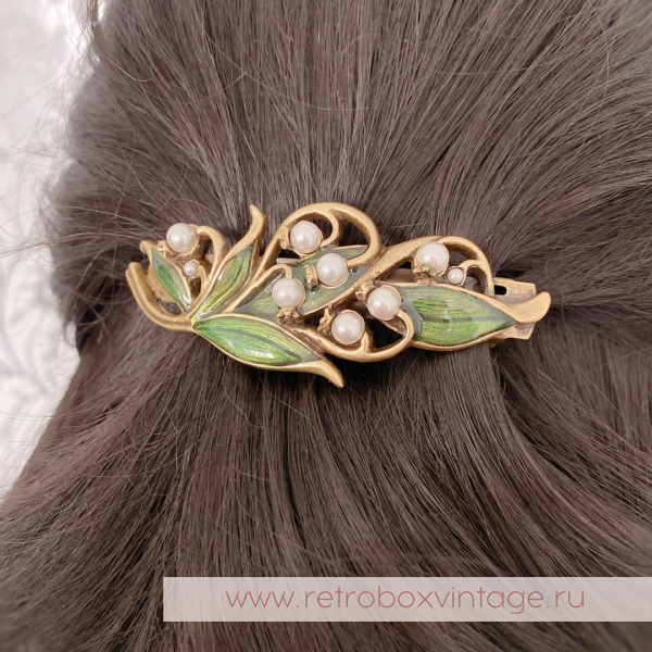 SWEET ROMANCE Заколка-автомат «Жемчужные ландыши»