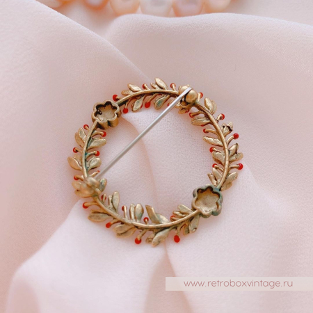 MICHAEL MICHAUD Брошь «Рождественский веночек»