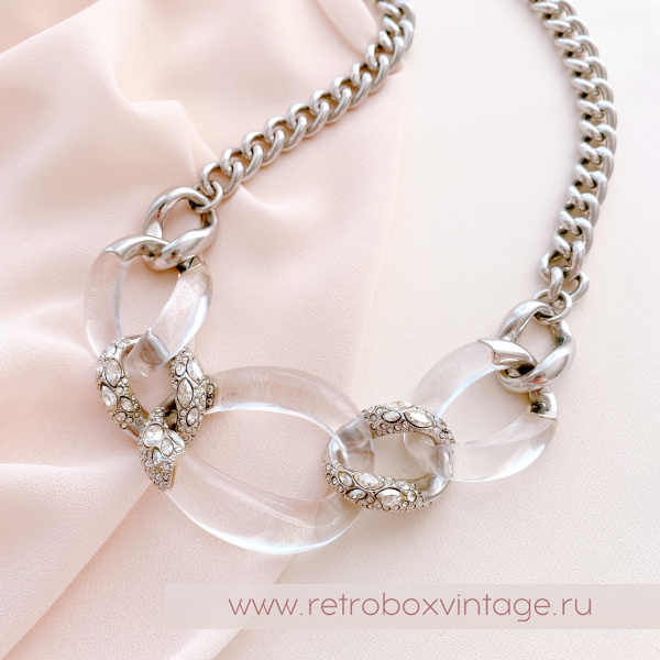 ALEXIS BITTAR Ожерелье «Ледяная королева» прозрачный люцит в серебре